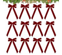 Generico Flocons de Noël - Décorations de fête vintage 12 pièces, nœuds en velours pour décorations de Noël | pour guirlande murale, étagère intérieure, fête, chambre de séjour