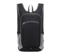 Generico Foldable Backpack, Packable Outdoor Bag, 17,72 x 11,02 x 5,12 Inches Compact Design Lightweight Storage Carrier, Réglable Strap Rucksack, Travel Back Pack for Camping, Hiking, Commuting, Noir