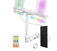 Generico Fontaine solaire pour piscine, télécommande étanche | fontaine en cascade avec jet d'eau, pour rafraîchir et se détendre, hors sol, enterré, jardin extérieur, vacances d'été