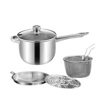 Generico Food Grade Nonstick Kitchen Supplies - Pot de cuisson en acier inoxydable avec frais,for Electric Gas Stove French Fries Seafood Chicken Cooking Home Apartment