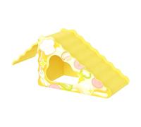 Generico Forme de fromage Hamster House - Cachette confortable pour animaux, d'escalade créative | 2 en 1 Décoration d'habitat de la rampe anti-Slip pour mastication, de repos, de Foraggiament