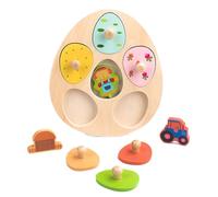 Genérico Formes géométriques Jeu de classification en bois pour motricité fine Puzzle de chevilles de formes pour voyages filles ole cadeau