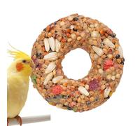 Genérico Fourrage de donut Toy - Grain Teether Treat Dispenser, Aviary Enrichissement de Formation de Formation | Accessoire de Cage de Jeu Amusant