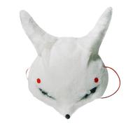 Genérico FoxMask - Peluche peinte à la main - Motif animal mignon pour femmes - Halloween et cosplay - Blanc