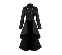 Generico Frac gothique pour femme Frac | Uniforme de frac gothique | Renaissance Steampunk Veste de renaissance vintage, veste de trench longue victorienne en queue d'