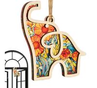 Generico Friendship Elephant, Elephant Sisterhood Pendentif - Pendentif Pendu d'éléphant en bois avec carte Story | Embellissement festif, décoration spéciale pour les meilleurs amis