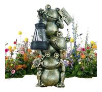 Genérico Frog Solar Lantern Garden Light - Outdoor Decorative Frog Statue with LED Light, Automatic Solar Powered Pathway Lamp for Patio Lawn Courtyard Pond Yard Landscape Lighting Decor