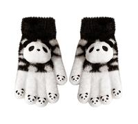 Genérico Full-Fingered Gants en polyester Motif Mitt Panda 17 cm Doux Chaud Hiver Cute & Handwear For Commuting, Travel, School, Cycling, Outdoor Activities, Family Outings