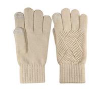 Genérico Gants chauds - Gants tricotés de 9,06 pouces | Fibre acrylique de polyester : thermique d'hiver pour les femmes qui conduisent, font du vélo, courent, marchent, patinent, travaillent, beige