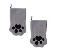 Generico Gants de bain pour animaux | 1 paire de serviettes de bain en corail à séchage rapide, serviette gants de nettoyage, chatons, poignées de douche, pour voyage, salon, pension pour animaux