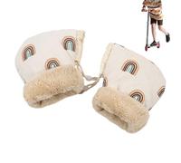 Generico Gants De Poussette,Revêtement Chaud Épais Doublé En Peluche | Moufles Antigel Pour Poussette Avec Motif - Pour Hiver Et Températures Froides Pour Et Guidon De Vélo