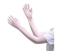 Genérico Gants de protection solaire : refroidissement des doigts longs pour filles, manches élastiques pour bras anti-, protection UV, jardinage sportif à séchage rapide, course à pied |