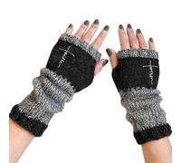 Genérico Gants d'hiver en tricot doux pour filles, noir, Consulte la descripción