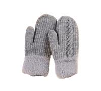 Generico Gants d'hiver pour femme en velours double couche épaisse coupe-vent pour le cyclisme mignon coréen pour étudiants, Gris, M