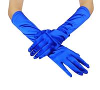 Generico Gants longs noirs, gants de mariée, gants à doigts en satin rétro