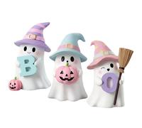 Genérico Ghost Figurines - 3 pcs 3.7in Résine Halloween Tabletop Decor Set | Lot de 3 figurines en résine Ghost pour Halloween Tabletop, Nappe, Bookshelf, Desk, Nursery Shelf, Dining Table, Fireplace