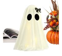 Generico Ghost Night Light - Polyester + LED 48 cm/37 cm, éclairage décorations fantômes, lampe LED à piles | Décoration d'Halloween, cour, table, extérieur intérieur