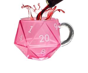 Generico Glass D20 Dice Mug Game Night Coffee Cup - Polyhedral Dice Embedded Novelty Drinkware | Verre Coffee Mug For Tabletop RPG Gamer Home Office