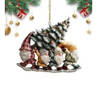 Genérico GNOME Christmas Ornaments | 2D Cute Acrylic Decorations | GNOME Christmas Pendants | For Winter Gardening Daily Indoor Holiday Birthday Party Offices Home Room Chambre Appartment