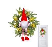 Genérico GNOME Door Wreath - Décoration de fête rustique artificielle, éclairage LED rustique, garland | Hanger Decoration GNOME Wreath For Window Farmhouse Home Office Store Yard