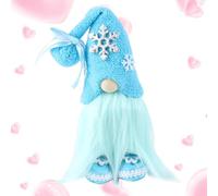 Generico Gnomes d'hiver Plush - Pelugia Nano Sans Visage Fait à la Main Suédois Tomte | Décoration de Flocons de Neige Figurine de Collection Figurine debout Elfe pour la Décoration de Saint