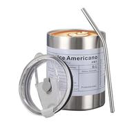 Genérico Gobelet américain - Tasse à café avec gobelet de bouteille d'eau de 320 ml | Gobelet à café portable, bouteille d'eau isolée, gobelet avec couvercle, gobelet sous vide à double couche pour la