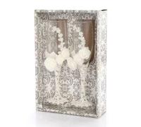 Generico Gobelet flûte à champagne pour mariage en dentelle blanche pour la mariée et le marié - pour fiançailles, cadeau de mariage, anniversaire, femme et