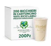 Generico Gobelets en papier emballés individuellement 200 ml - Fantasia Hotel - Lot de 200 pièces - jetables, hygiéniques et recyclables - MP Eco Solutions