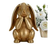Generico Gold Bunny Figurine - Spring Rabbit Home Accents | Easter Thinking Bunny Statue Decoration for Home Indoor Tabletop Shelf Mantel Dining Table Entryway Living Room Farmhouse Office
