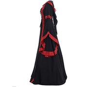 Generico Gothique Costume Femme, Vintage Steampunk Robe Femme Manches Trompette, Renaissance Victorianan AbendCostume Médiéval Robe Élégante Halloween Princesse Reine Cosplay Costumes