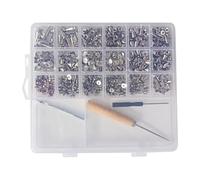 Generico Goujons pour vêtements, 455 pièces Punk faits à la main, 11 tailles clous pour cuir avec poinçon et tournevis - pour chapeau gothique pantalon sac fourre-tout collier pour animaux jeans