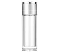 Generico Gourde en verre en double couche avec couvercle - tasse thermique portable réutilisable résistante à la chaleur pour adultes