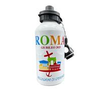 Generico Gourde Giubileo Roma 2025, accessoire pour eau boissons, religion catholique chrétienne du Vatican pape, pèlerinage voyage spirituel prière église, 100 % fabriqué en Italie