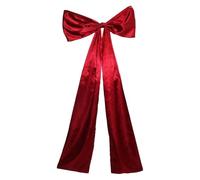 Generico Grand ruban de rideau d'arbre de Noël 120 cm - Cocarde Top arbre en velours et satin rouge avec queue, décoration pour guirlande, cadeaux, maison, mariage et décoration de Noël pour hôtel et