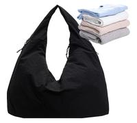 Genérico Grand sac fourre-tout pour femme - Sac fourre-tout texturé pour femme avec poignée - Sac à bandoulière pour ordinateur portable pour téléphones portables et ordinateurs portables, Noir