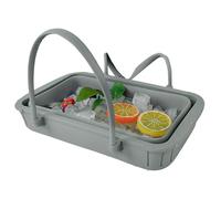 Generico Grand Seau à Glace, Panier à Boissons en Silicone avec poignée, Grande capacité, idéal pour Pique-Nique, Piscine, Barbecue, Bar Domestique et Plage, Gris, riferimento Alla descrizione