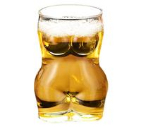 Generico Grande chope à bière - Forme du corps en 8,5x14 cm | Verre à bière informe sexy, cocktail, vin rouge, bocale pub, lavablelave-vaisselle, adapté au congélateur, cadeau or