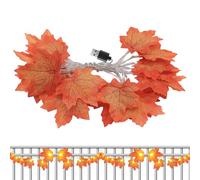 Genérico Guirlande lumineuse avec feuilles d'érable, décoration d'automne, 6 m, pour fêtes, chambre, maison, jardin, mariages, patio, véranda, balcon
