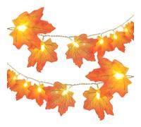 Genérico Guirlande lumineuse avec feuilles d'érable, éclairage de 6 m - Guirlande lumineuse imperméable - Pour fêtes, chambre, maison, jardin, mariages, patio, véranda, balcon