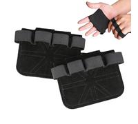 Generico Gym Grips Leder Handflächenschutz | Fitness Handschuhe Für & Turnen, Klimmzug Griffe, Handprotektoren Für Gewichtheben, Klimmzüge, Calisthenics, 1 Paar, Schwarz