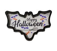 Generico Halloween Bat Serving Tray, 33 x 22 x 1,8 cm Sturdy Bat Theme Cake Plate | Multi-Scènes Wooden Bats Shaped Serving Platter, Bats Snack Fruit Meat Cheese Board, Halloween Appetizers Board