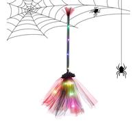 Genérico Halloween Broom Balai de sorcières de vacances avec lumières LED | Propriétés photo Accessoires de cosplay pour enfants Jeu de rôle Mascarade Patio de jardin extérieur