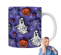 Generico Halloween Coffee Cup - Céramique, 3.74x3.15in Ghost Pumpkin Te TEE Résistant à la fondue | Chaude Et Froide Coupe De Fêtes Spectrales, Halloween Pour Café, Thé, Chocolat Chaud, Fès