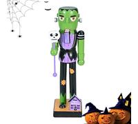 Generico Halloween Holz-Nussknacker - Büro Kürbis Hexe Nussknacker Deko Statue | Füllmaterial Für Goodie-Tüten Halloween Tischdekoration Für Fenster Kaminsims Kamin Und Dekoration Für Das