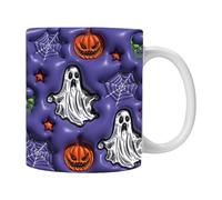 Genérico Halloween - Motif fantômes de en céramique de 300 ml, café effrayant, nouveauté avec design amusant | café pour la fête d'Halloween, boisson du matin, thé