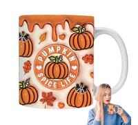 Generico Halloween Mug - Ceramic, 3,74 x 3,15 in Season Mug Pumpkin Design | Fade-Resistant Heat-Safe Cup Holiday Coffee Mugs, Festive Drinkware Gift For Home, Office, Parties, Halloween Decor