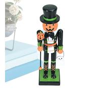 Generico Halloween Wooden Nutcracker - Holiday Decor Skeleton Pumpkin Nutcracker - Accessoires décoratifs Goody Bag Fillers Halloween Tabletop Decoration for Window Mantelpiece Fireplace Home Display