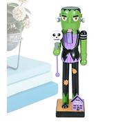 Generico Halloween Wooden Nutcracker - Holiday Decor Skeleton Pumpkin Nutcracker - Accessoires décoratifs Goody Bag Fillers Halloween Tabletop Decoration for Window Mantelpiece Fireplace Home Display