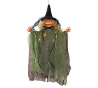 Generico Halloweens Witch Ornaments, Home Seasonal Decor, Glowing Halloweens Ornament, Light-Up Spooky Witch Pendant Decor, Creepy Haunted House Prop for Indoor Outdoor Wall Living Room