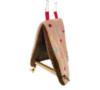 Genérico Hamac Oiseau pour chute - Peluche en coton et bois 18 x 18 x 15 cm | Tente avec cage suspendue, Cintre de repos Confort Doux et chaud, Retrait ludique | Bi¨d Triangle Nest Accessoires